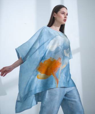 Light blue one side kaftan sleeve set 2
