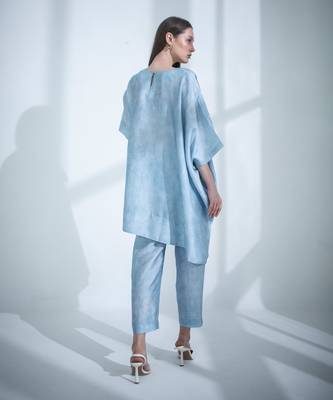 Light blue one side kaftan sleeve set 5