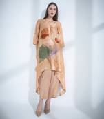 Light peach high low kaftan set