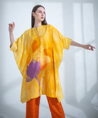 Yellow & orange asymmetric kurta set 3