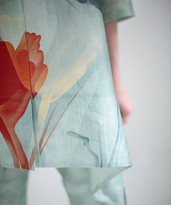 Light green short kaftan tail set 3