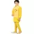 Boys cotton blend jacquard waistcoat with kurta pajama set - yellow