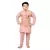 Boys cotton blend jacquard waistcoat with kurta pajama set - rose pink