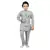 Boys cotton blend jacquard waistcoat with kurta pajama set - grey