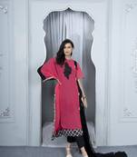 Nikhaar pink georgette stitched asymmetrical trouser kurta & dupatta 