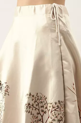 Ethnic Motifs Digital Print Shiney Satin Croptop Lehenga Choli With Unstitched Blouse For Women and Girls