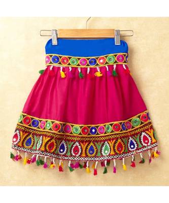Banjara India Kutchi Emboidered Blue Girls Chaniya Choli with Dupatta (CC-DROP) - PINK 3