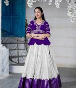 South Indian Lehenga Choli in Green Ready to Wear With Embroidery Work