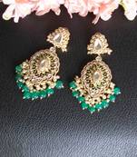 Emerald green  kundan jadau earring