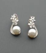 Gorgeous cz earring with a pearl drop