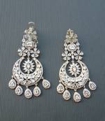 Sleek danglers in white ad stones