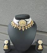 Kundan choker set in white beads