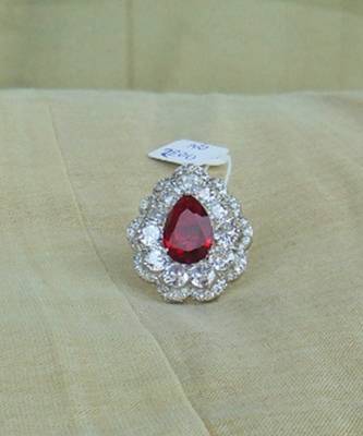 Sparkling red cocktail ring 1