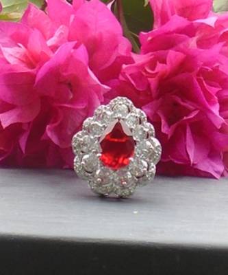 Sparkling red cocktail ring 3