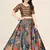 Ethnic Motifs Digital Print Shiney Satin Croptop Lehenga Choli With Unstitched Blouse For Women and Girls