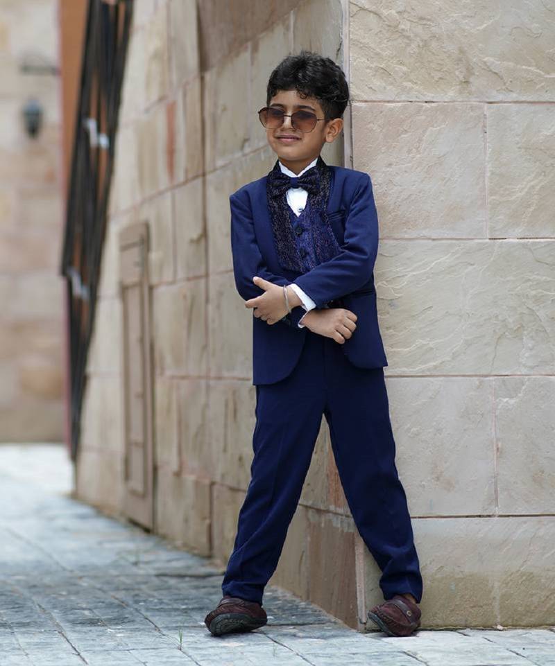   navy party wear coat suit for boys