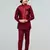 Boys geometric embossed cotton blend waistcoat with kurta & pant set - maroon