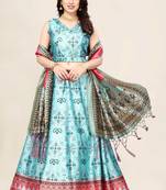 Digital Floral Print Satin Silk Semistitched Lehenga Choli For Women and Girls In Festive Party And Traditional Wear