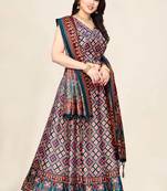 Digital Floral Print Satin Silk Semistitched Lehenga Choli For Women and Girls In Festive Party And Traditional Wear