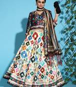 Digital Floral Print Satin Silk Semistitched Lehenga Choli For Women and Girls In Festive Party And Traditional Wear