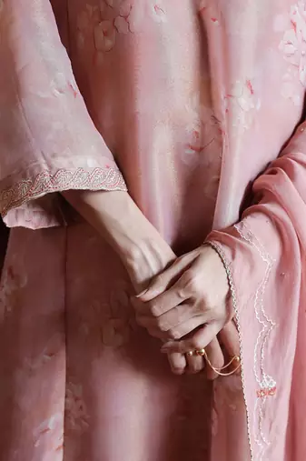 Light mahogany tissue silk salwar suit
