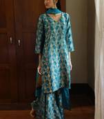 Fanfare blue woven salwar suit