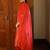 Tango red woven silk salwar suit