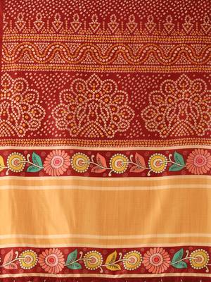 Kalamkari Digital Print Satin SemiStitched Lehenga Choli With Unstitched SequnceBlouse and Silk Dupatta For Women 5
