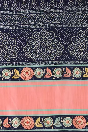 Kalamkari Digital Print Satin SemiStitched Lehenga Choli With Unstitched SequnceBlouse and Silk Dupatta For Women