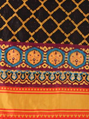 Ajarakh Digital Print Satin SemiStitched Lehenga Choli With Unstitched Sequnce Blouse and Shiney Silk Dupatta For Women 5