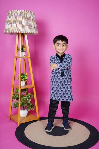 Black Printed Kurta Pant