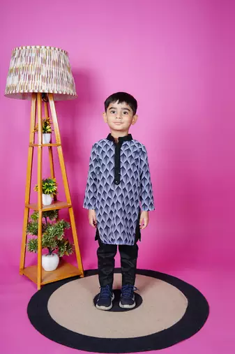 Black Printed Kurta Pant