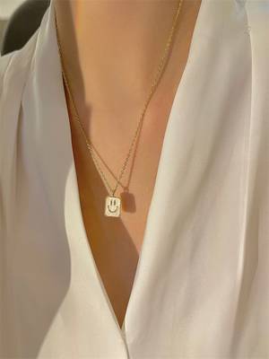 18k plated smiley pendant necklace 2