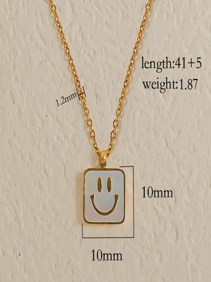 18k plated smiley pendant necklace 4