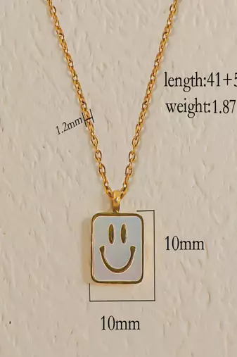 18k plated smiley pendant necklace