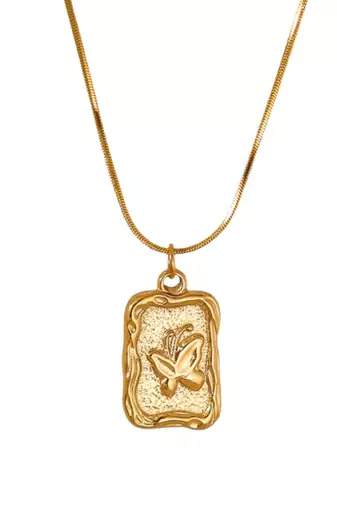18k plated butterfly pendant necklace