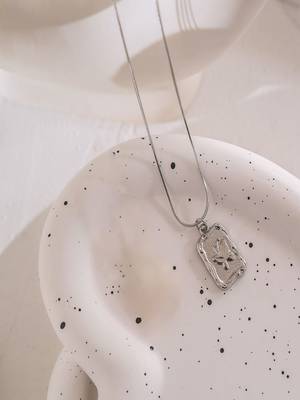 Silver plated butterfly pendant necklace 1
