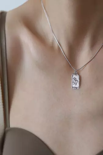 Silver plated butterfly pendant necklace