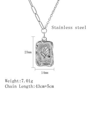 Silver plated butterfly pendant necklace 3