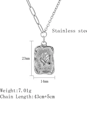 Silver plated butterfly pendant necklace