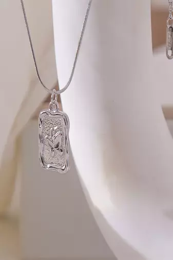Silver plated butterfly pendant necklace