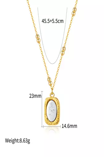 18k plated rose mirror pendant