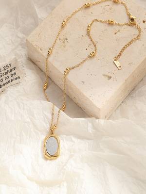 18k plated rose mirror pendant 5