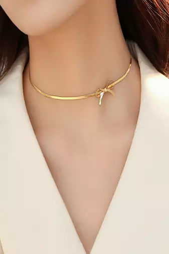 18k plated bow chain