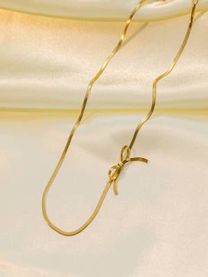18k plated bow chain 3
