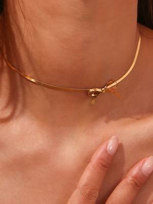 18k plated bow chain 4