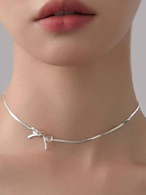 Silver plated bow chain 1