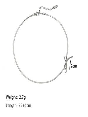 Silver plated bow chain 4