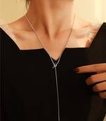 Silver plated tassel knot necklace