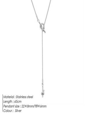 Silver plated tassel knot necklace 3